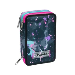 Astuccio 3 Zip Seven Etichetta In Gomma Personalizzata Logo Seven