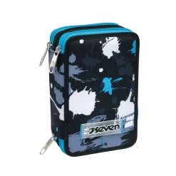 Astuccio 3 Zip Seven Etichetta In Gomma Personalizzata Logo Seven