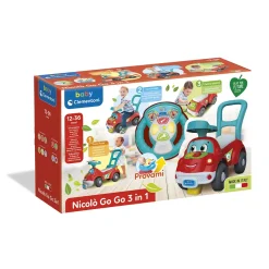Baby Clementoni Nicolo Go Go 3 In 1, Macchinina Primi Passi