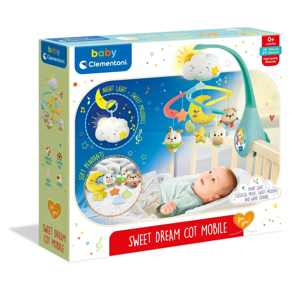 Baby Clementoni Sweet And Dream Cot Mobile, Giostrina Culla O Lettino