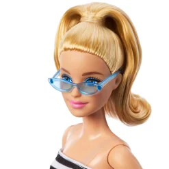 Barbie Fashionistas N. 213 Da Collezione 65° Anniversario, Bambola Bionda Con Top A Righe