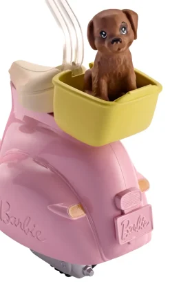 Barbie Scooter & Cagnolino, Con Cucciolo E Casco Inclusi