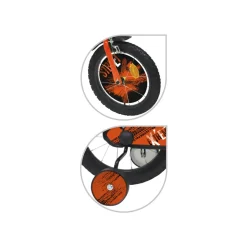 Bicicletta 16 Arancione. 2 Freni Caliper Borraccia E Mascherina Frontale E Disco Colorato Nella Ruota Anteriore Inclusi Adatta Per Bambini Dai 8-12 Anni