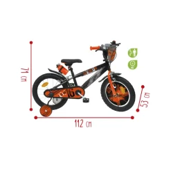 Bicicletta 16 Arancione. 2 Freni Caliper Borraccia E Mascherina Frontale E Disco Colorato Nella Ruota Anteriore Inclusi Adatta Per Bambini Dai 8-12 Anni