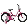 Bicicletta 16" Luxury Dallo Stile Sportivo Magenta Sistema A 2 Freni V-Brake Struttura In Acciaio Adatta Per Bambini Dai 8-12 Anni