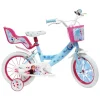 Bicicletta Da Bambini Da 14 Pollici Con Portababole Cestino E Stabilizzatori Laterali Di Disney Frozen