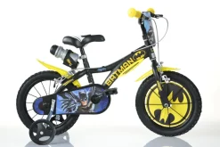 Bicicletta Da Bambino Batman Ruota 14 Pollici Con Rotelle, Freno E Scudo Anteriore Adatta A 5-7 Anni Ideale Per Imparare A Pedalare In Autonomia Con Massima Sicurezza
