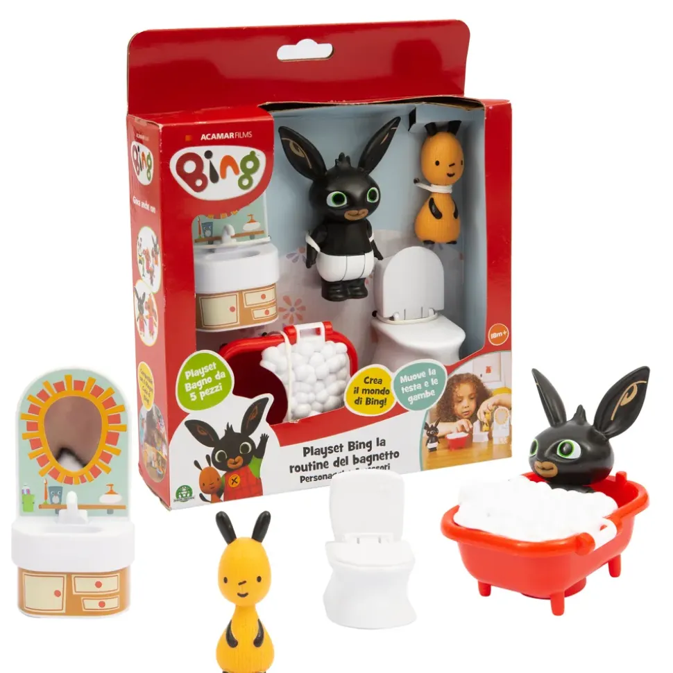 Bing Playset Bagno Che Rappresenta La Routine Tipica Dei Bambini, Quella Del Bagnetto