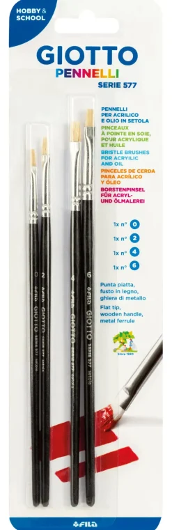Blister 4 Pennelli Giotto Serie 577 N° 0,2,4,6