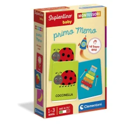 Clementoni 16432 Montessori Baby Primo Memo 48 Carte Tattili