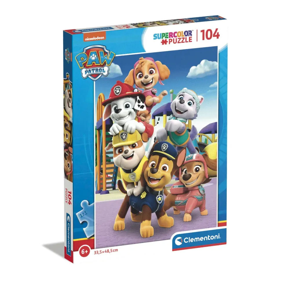 Clementoni Supercolor Puzzle Paw Patrol 104 Pezzi, Puzzle Bambini 6 Anni