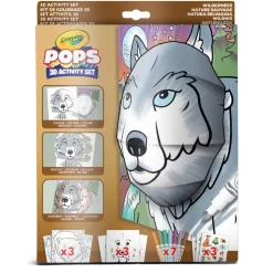 Crayola Pops 3D Activity Set Lupo E Natura Selvaggia Colora E Crea Disegni Tridimensionali