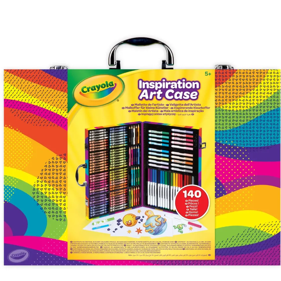 Crayola Valigetta Colori Arcobaleno Kit Creativo Con 140 Pezzi Assortiti, Eta Consigliata: 5-10 Anni
