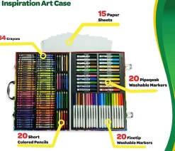 Crayola Valigetta Colori Arcobaleno Kit Creativo Con 140 Pezzi Assortiti, Eta Consigliata: 5-10 Anni
