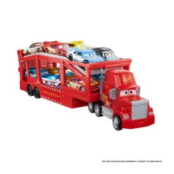 Disney Pixar Cars Mack Trasportatore, Camion Da 33 Cm Con Rampa Per Trasportare 12 Macchinine