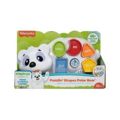 Fisher-Price Parlamici Fabietto Orsetto Forme E Colori, Versione Italiana, Giocattolo Interattivo Musicale E Puzzle Con Luci E Movimenti Per L'Apprendimento, 18+ Mesi, Hrb80