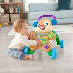 Fisher-Price Ridi & Impara Cagnolino Primi Passi Edizione Multilingue, Giocattolo Musicale Per Camminare; Per Neonati E Bambini Piccoli Da 6 A 36 Mesi