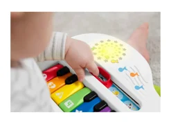 Fisher-Price Ridi & Impara Pianoforte Di Cagnolino Edizione Multilingue, Pianoforte Giocattolo Portatile Con Contenuti Educativi Per Bambini Dai 6 Ai 36 Mesi