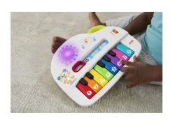 Fisher-Price Ridi & Impara Pianoforte Di Cagnolino Edizione Multilingue, Pianoforte Giocattolo Portatile Con Contenuti Educativi Per Bambini Dai 6 Ai 36 Mesi