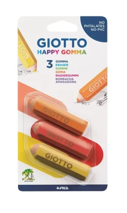 Giotto Happy Gomma Confezione 3 Gomme A Forma Di Matita Giotto