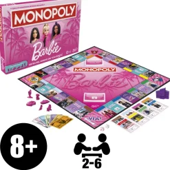 Hasbro Gaming Monopoly Barbie, Gioco Da Tavolo, Giochi Per Famiglie Per 2-6 Giocatori, Dagli 8 Anni In Su