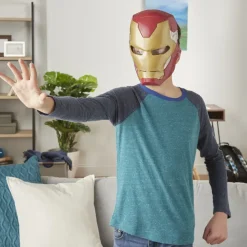 Hasbro Marvel Avengers, Maschera Flip Fx Di Iron Man, Con Effetti Luminosi, Replica Per Giochi D'Imitazione