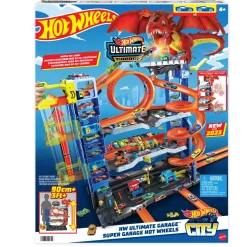 Hot Wheels City Mega Garage Playset Con 2 Macchinine Die-Cast, Box Per Riporre Oltre 50 Macchinine