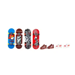 Hot Wheels Skate Multi-Pack Assortimento Tony Hawk, Set Con 4 Fingerboard Assemblate E 2 Paia Di Scarpe Da Skate Rimovibili E In Stili Diversi, 5+ Anni, Hgt84