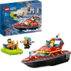 Lego City Fire 60373 Barca Di Soccorso Antincendio Dei Vigili Del Fuoco, Nave Giocattolo, Gommone E Minifigure, Idee Regalo
