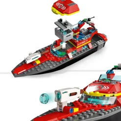 Lego City Fire 60373 Barca Di Soccorso Antincendio Dei Vigili Del Fuoco, Nave Giocattolo, Gommone E Minifigure, Idee Regalo
