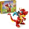 Lego Creator 31145 3In1 Drago Rosso, Giochi Per Bambini Di 6+ Anni, Action Figure Ricostruibile In Pesce E Fenice Giocattolo