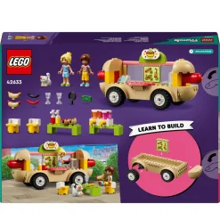 Lego Friends 42633 Food Truck Hot-Dog, Giochi Per Bambini 4+, Piccolo Camion Giocattolo Con Cucina, 2 Mini Bamboline E Gatto