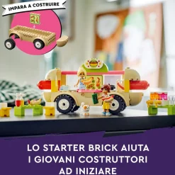 Lego Friends 42633 Food Truck Hot-Dog, Giochi Per Bambini 4+, Piccolo Camion Giocattolo Con Cucina, 2 Mini Bamboline E Gatto