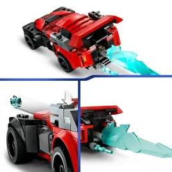 Lego Marvel 76244 Miles Morales Vs. Morbius, Spider-Man Giocattolo Per Bambini Con Macchina Da Corsa E Minifigure Di Spidey