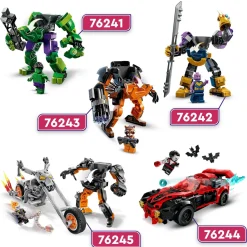 Lego Marvel 76244 Miles Morales Vs. Morbius, Spider-Man Giocattolo Per Bambini Con Macchina Da Corsa E Minifigure Di Spidey