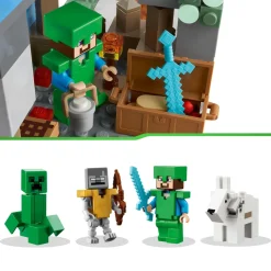 Lego Minecraft 21243 I Picchi Ghiacciati, Modellino Da Costruire Con Caverna E Personaggi Steve, Creeper E Capra, Idee Regalo