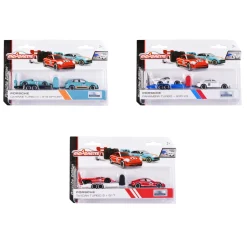 Majorette- Porsche Race Trailer Set, Auto Con Rimorchio