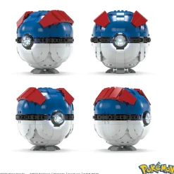 Mega Pokemon Mega Ball Gigante, Set Da Costruire Con 299 Pezzi E Luci, Pulsante Centrale Si Illumina E Lampeggia