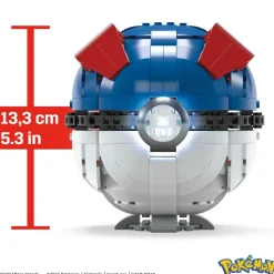 Mega Pokemon Mega Ball Gigante, Set Da Costruire Con 299 Pezzi E Luci, Pulsante Centrale Si Illumina E Lampeggia
