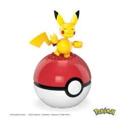 Mega Pokemon Team Della Regione Di Paldea, Set Con 4 Personaggi E 1 Poke Ball Da Costruire Con 79 Pezzi, Include Pikachu, Fuecoco, Sprigatito E Quaxly, 6+ Anni, Hpx92