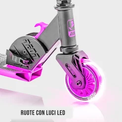 Monopattino Neon Vector Regolabile In Altezza, Antiscivolo, Con Luci Led Da 100 Mm E Massimo Supportato 60 Kg- Per Bambini Dai 5 Ai 9 Anni- Disponibile In Diverse Varianti