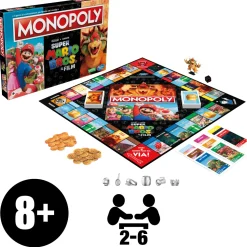 Monopoly The Super Mario Bros. Movie Edition, Gioco Da Tavolo Per Bambini E Bambine, Contiene La Pedina Di Bowser, Giochi Per Famiglie