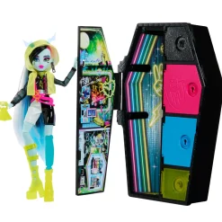 Monster High Segreti Da Brivido Neon Frights Frankie Stein, Playset Con Bambola, Abiti E Armadietto Per I Look