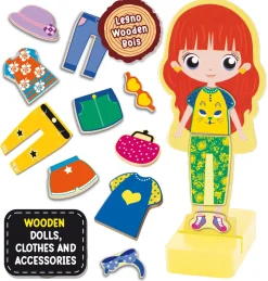Montessori Baby Legno Magnetic Fashion Doll