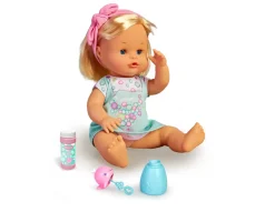 Nenuco Bolle, Bambola Nenuco 35 Cm Corpo Rigido, Con Capelli Biondi, Soffia E Fa Bolle Di Sapone Vere.