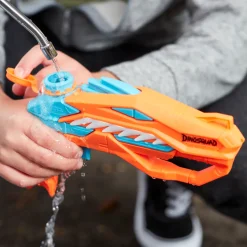 Nerf Super Soaker Dinosquad Raptor-Surge, Blaster Ad Acqua Con Spruzzo A Grilletto