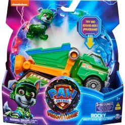 Paw Patrol, Camion Dei Rifiuti Di Rocky Tematizzato Paw Patrol: Il Super Film, Con Luci E Suoni, Giochi Paw Patrol Per Bambini E Bambine, 3+ Anni