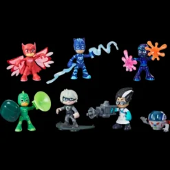 Pj Masks Super Pigiamini, Eroi E Cattivi, Set Da 7 Personaggi E 10 Accessori