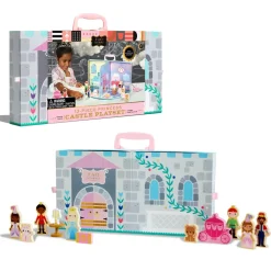Play Set Castello Con 13 Accessori Di Legno