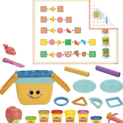 Play-Doh Il Mio Primo Picnic Delle Forme, 12 Strumenti E 6 Vasetti, Giocattoli Per Eta Prescolare